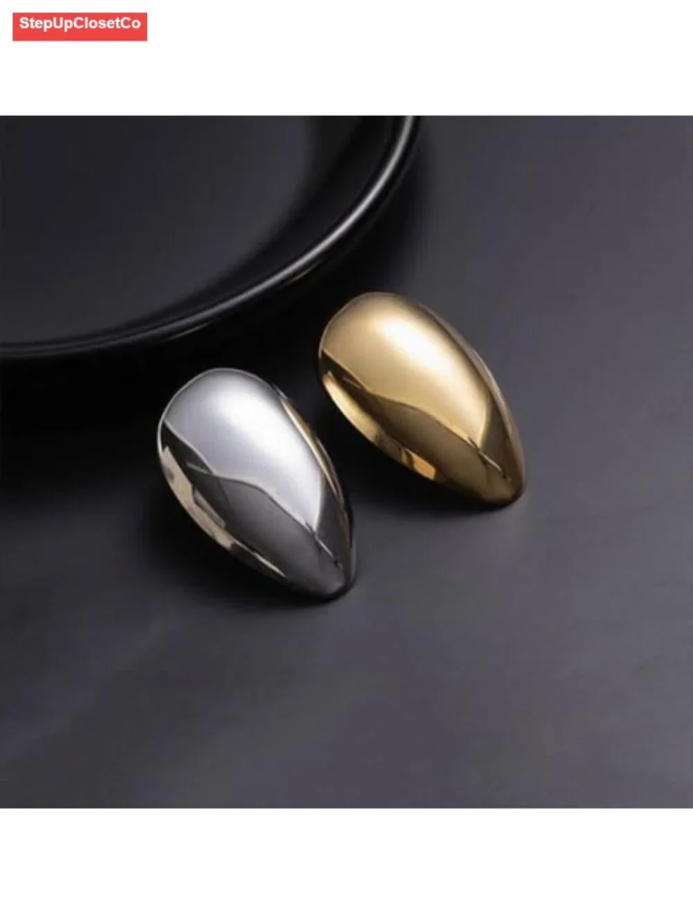 Geometric Teardrop Brooch Pin Women Alloy Metal Jewelry Gift